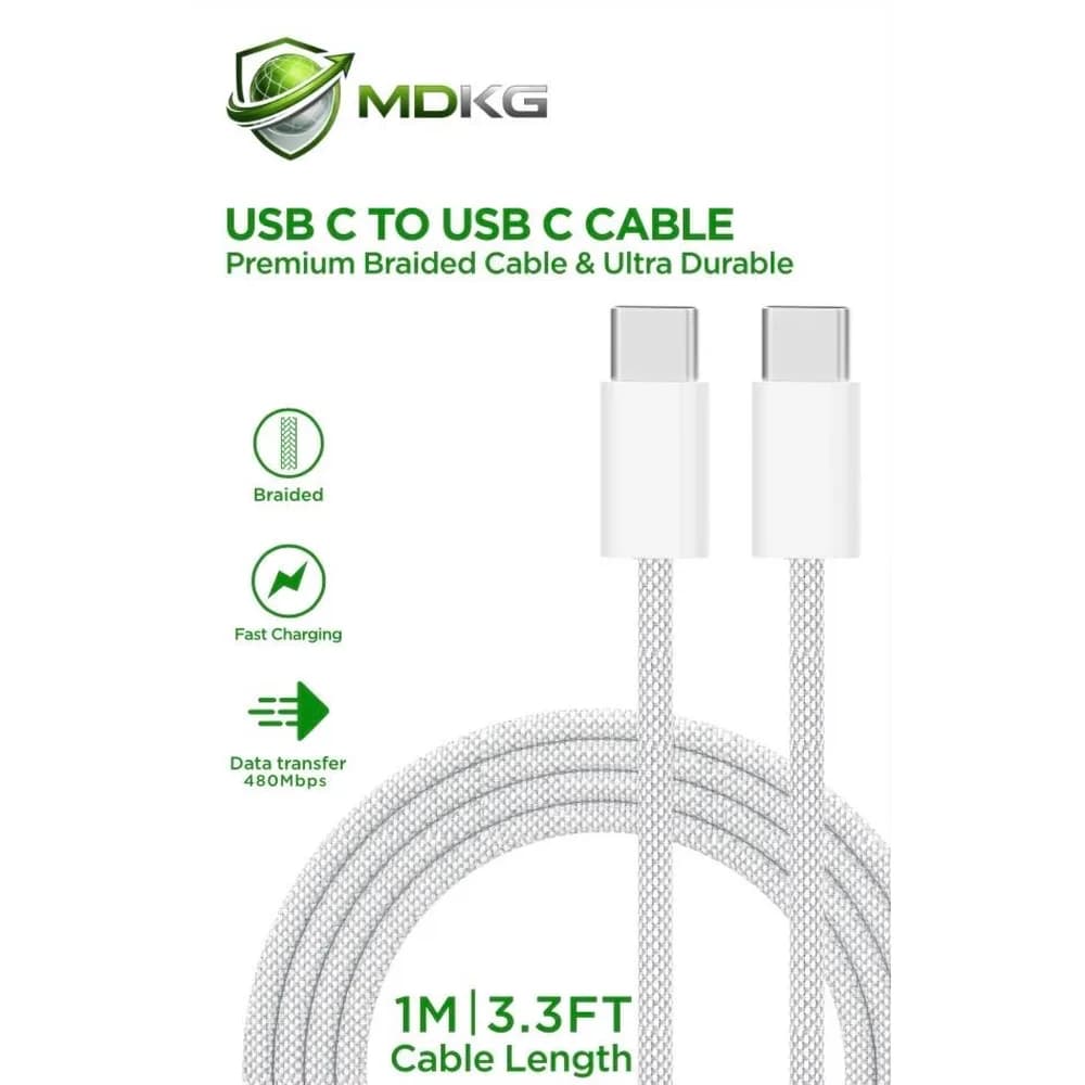 MDKG USB-C to USB-C braided cable packaging